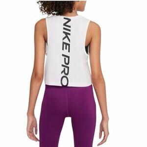 Nike Girls' Pro Dri-FIT Training Tank Top - White Large